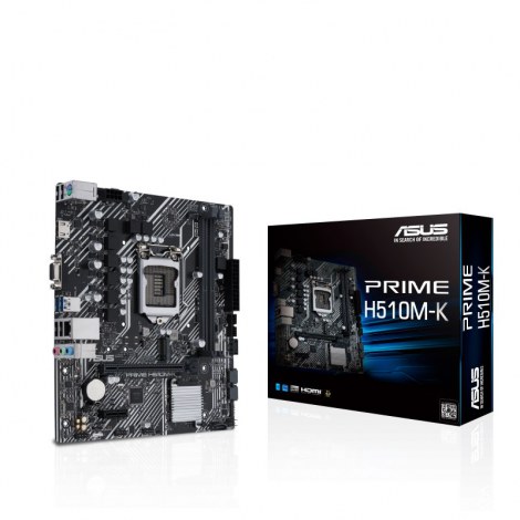 Asus | PRIME H510M-K | Processor family Intel | Processor socket LGA1200 | DDR4 | Memory slots 2 | Supported hard disk drive int - 5